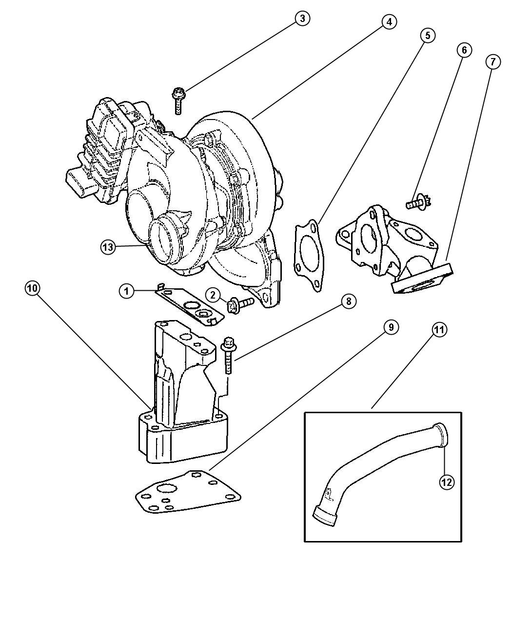 Diagram Turbocharger 3.0L Diesel [3.0L V6 Turbo Diesel Engine]. for your Chrysler