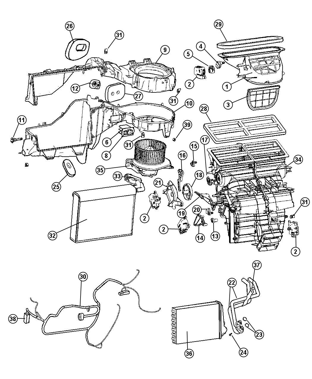 Diagram A/C and Heater Unit. for your 2022 Jeep Grand Cherokee   