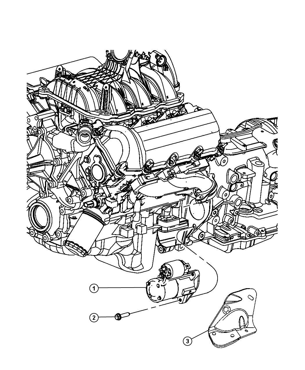 Diagram Starter and Related Parts. for your 2010 Dodge NITRO   