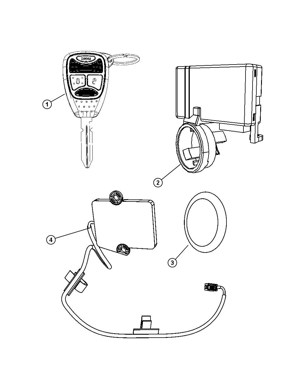 Diagram Receiver Modules, Keys and Key FOBS. for your 2013 Dodge