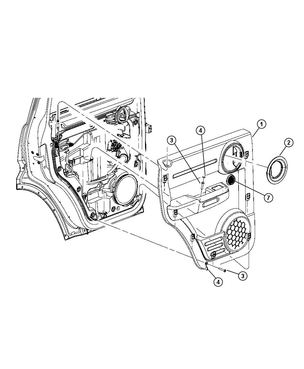 Diagram Rear Door Trim Panels. for your Dodge