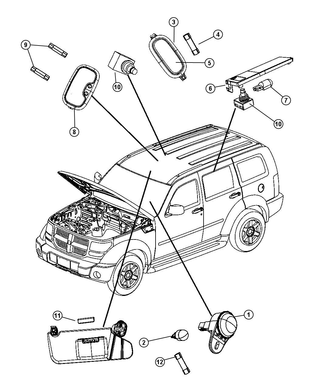 Diagram Lamps Interior. for your Chrysler 300  M