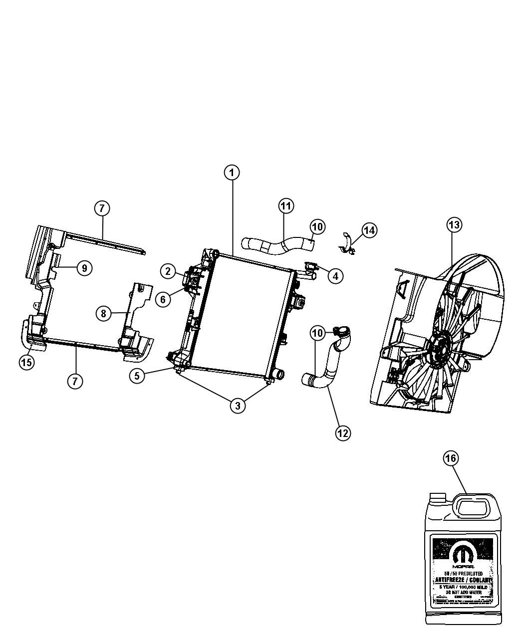 Diagram Radiator and Related Parts Gas. for your Chrysler 300  M