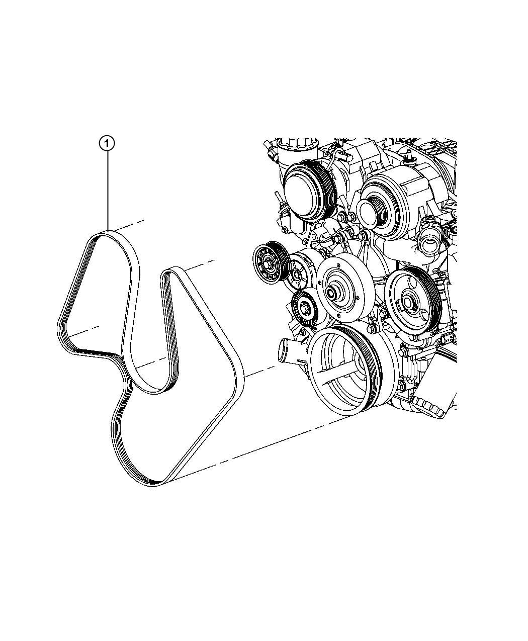 Diagram Belts, Serpentine and V-Belts Gas. for your Jeep Grand Cherokee  