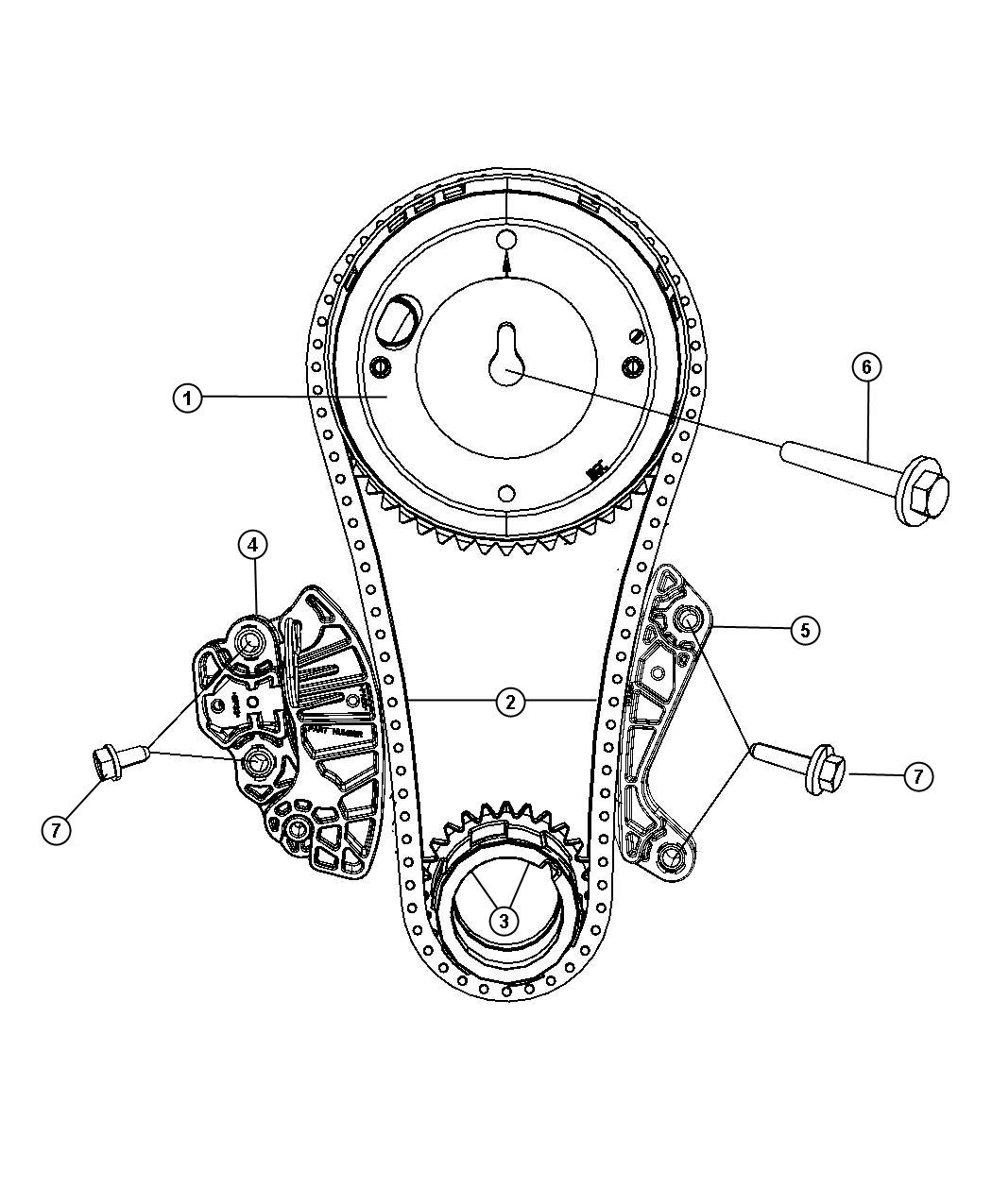 Diagram Timing System 5.7L [5.7L V8 HEMI MDS VCT Engine]. for your Chrysler 300 M 