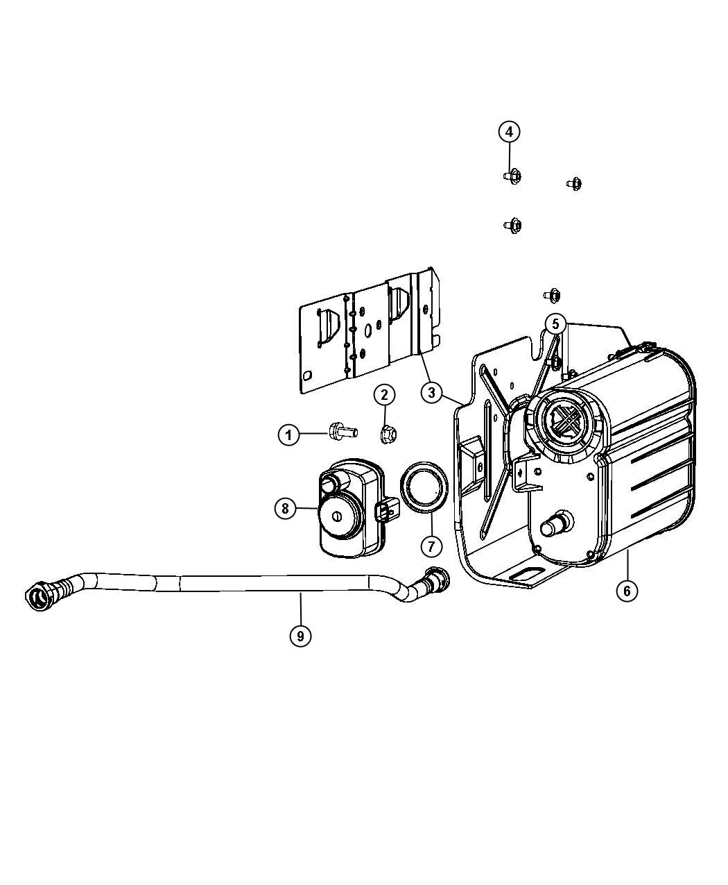 Diagram Vapor Canister and Leak Detection Pump. for your 2007 Dodge NITRO   