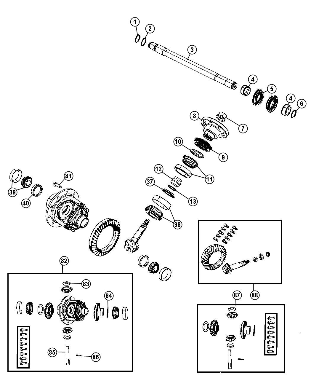 Diagram Differential Assembly. for your 2002 Chrysler 300  M 