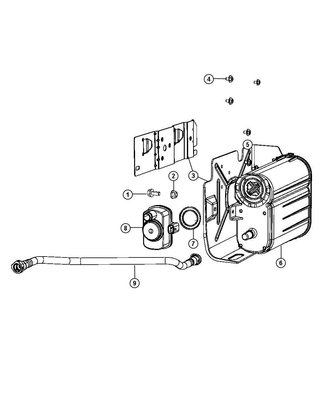 Diagram Vapor Canister and Leak Detection Pump. for your 2007 Dodge NITRO   