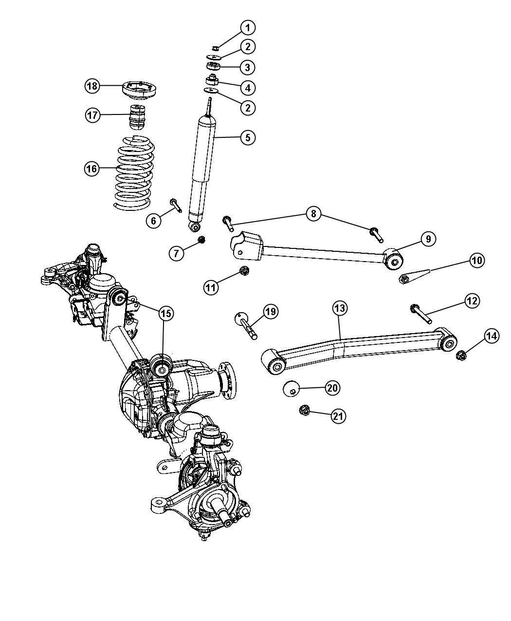 Diagram Suspension, Front, Springs,Shocks,Control Arms. for your 2019 Jeep Wrangler   