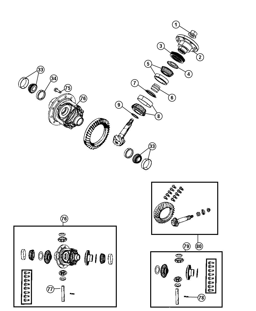 Diagram Differential Assembly, With [Conventional Differential Frt Axle]. for your 2010 Jeep Wrangler   