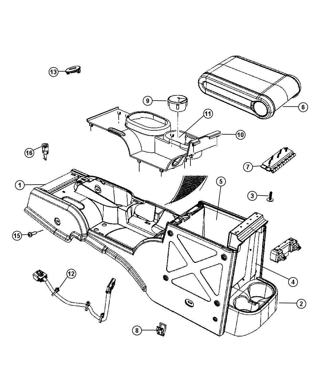 Diagram Consoles Full [Full Length Floor Console]. for your Jeep Wrangler  