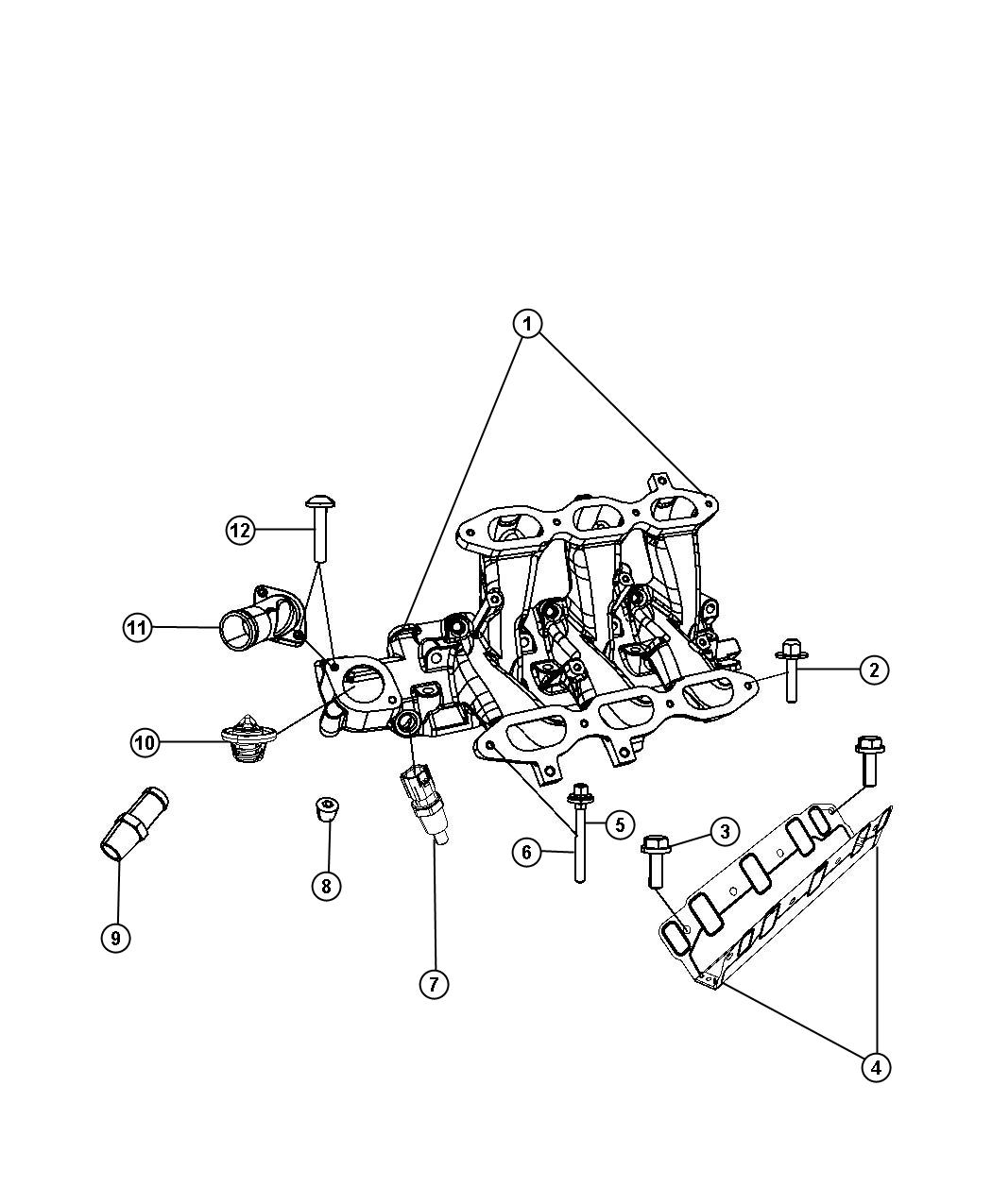 Diagram Lower Intake Manifold 3.8L [3.8L V6 SMPI Engine]. for your Jeep