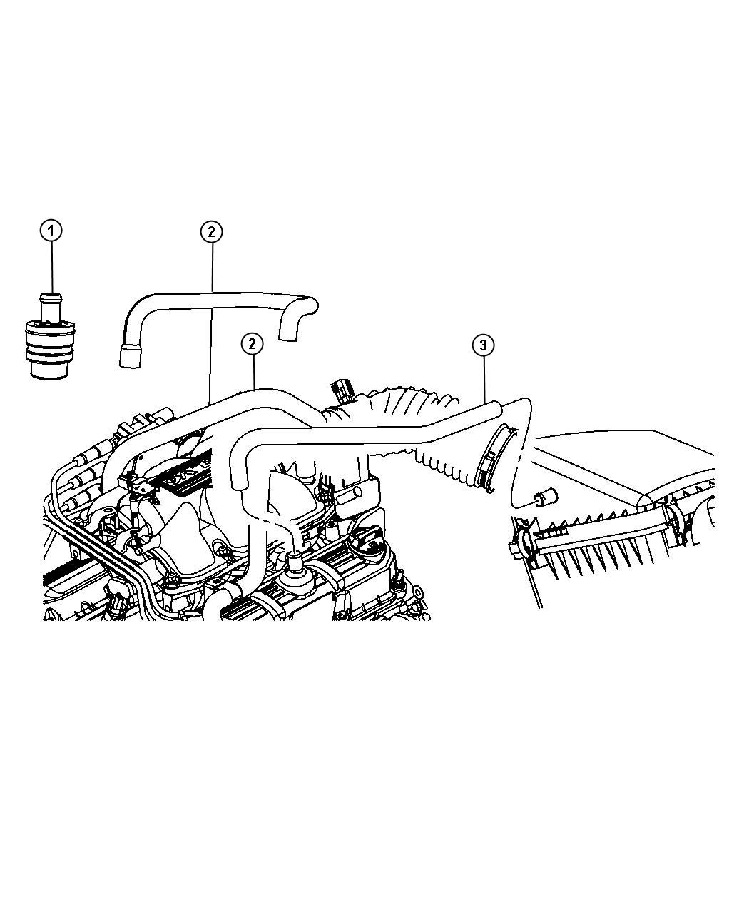 Diagram Crankcase Ventilation 3.8L [3.8L V6 SMPI Engine]. for your Jeep Wrangler  