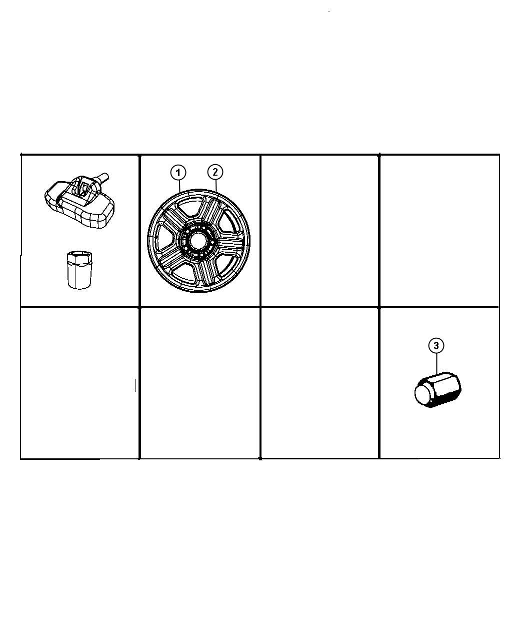 Diagram Wheels and Hardware. for your 2022 Jeep Renegade   