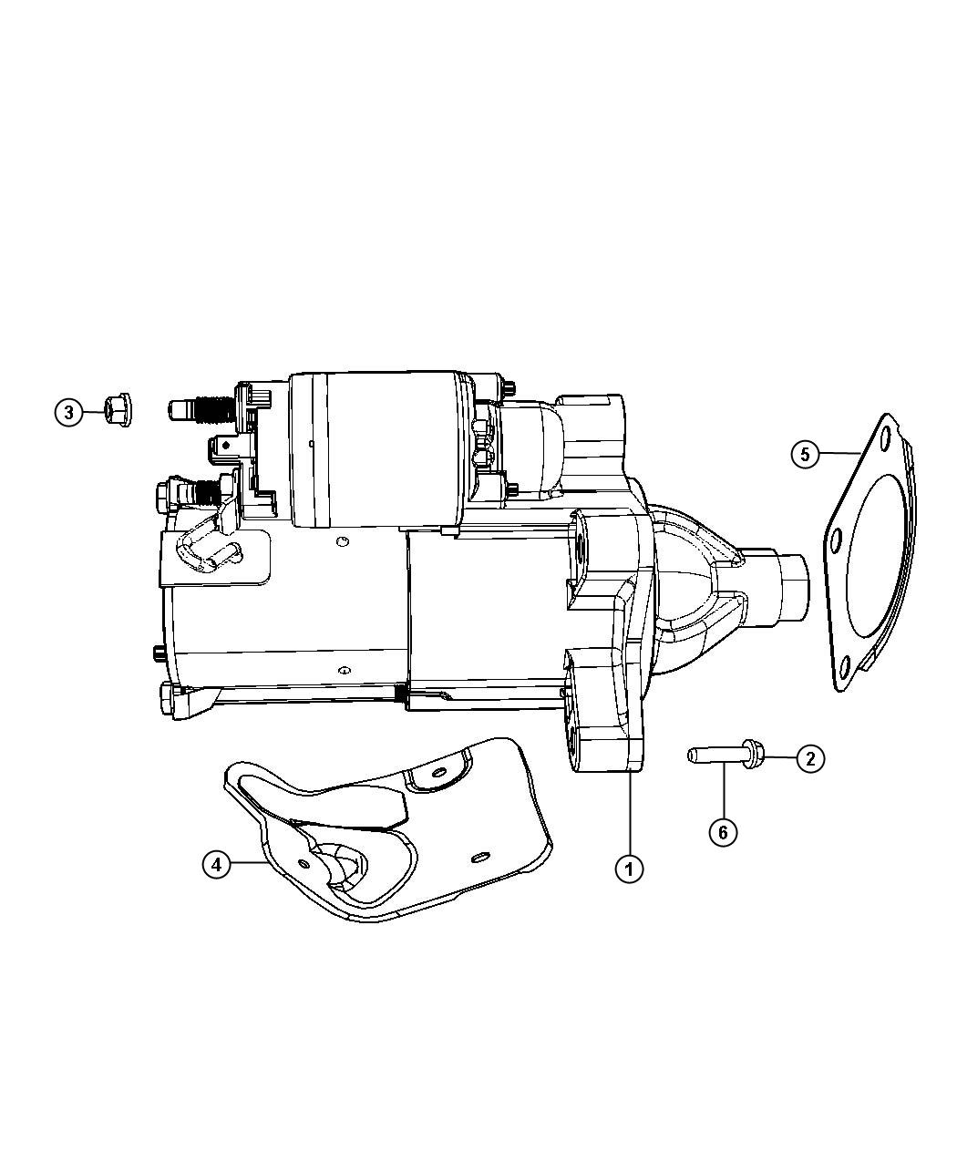 Diagram Starter and Related Parts 3.8L[3.8L V6 SMPI Engine]. for your 2008 Ram 1500   