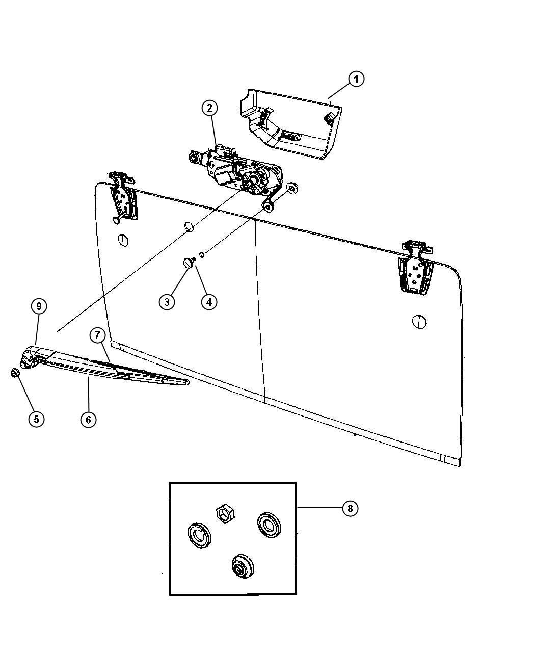 Diagram Rear Wiper System. for your Jeep