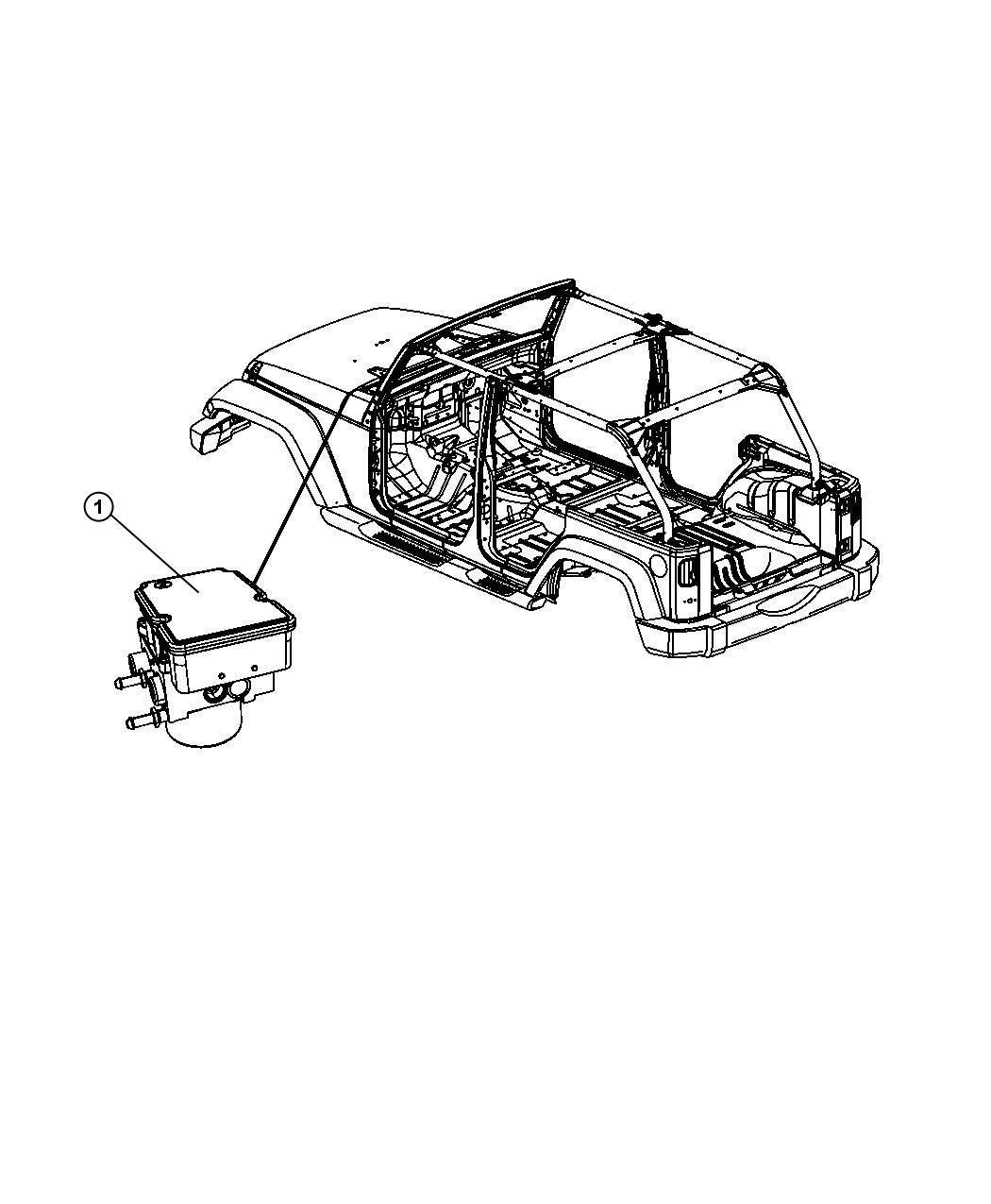 Diagram Modules, Brakes, Suspension, and Steering. for your 2015 Jeep Wrangler   