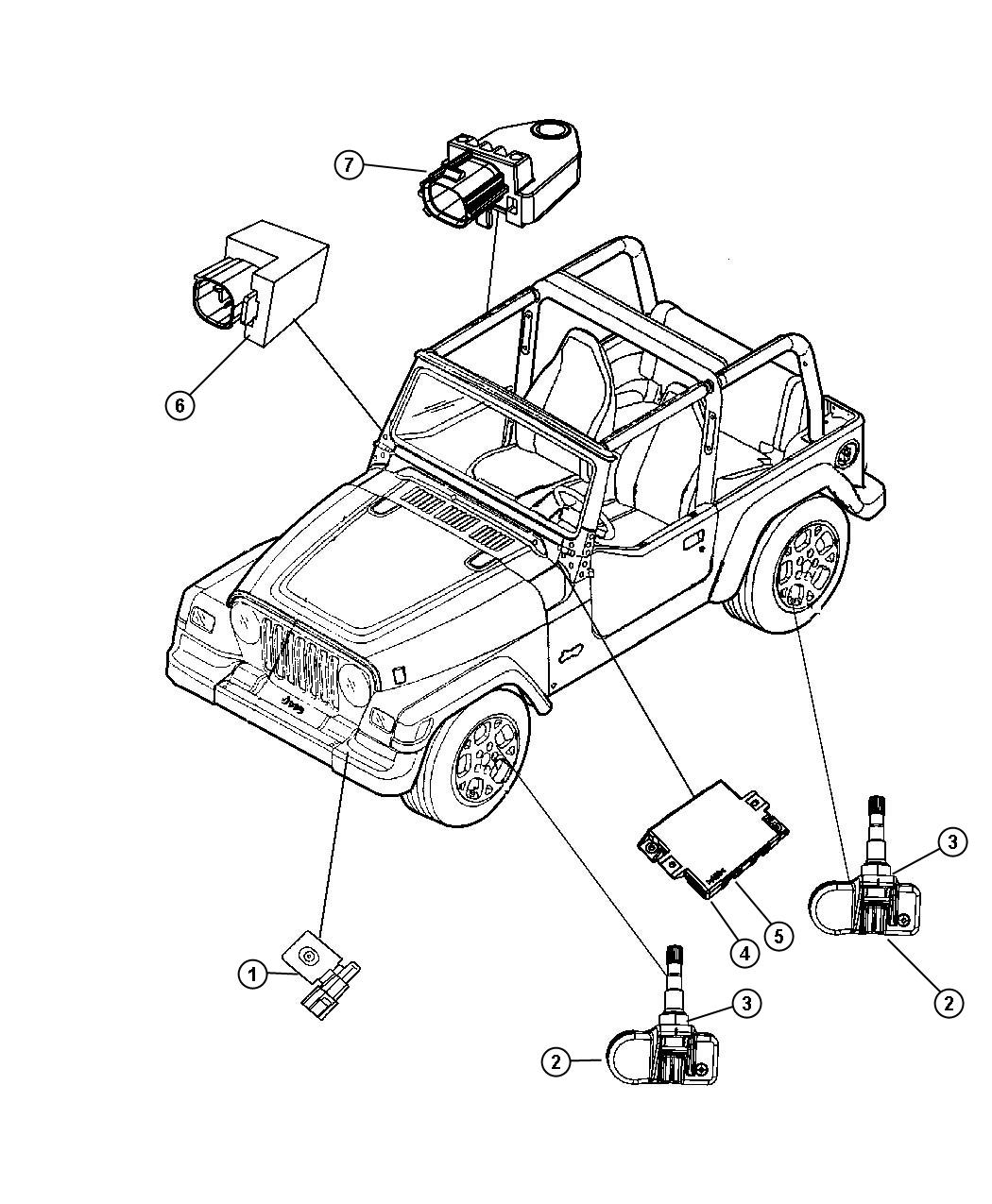 Diagram Sensors - Body. for your Jeep