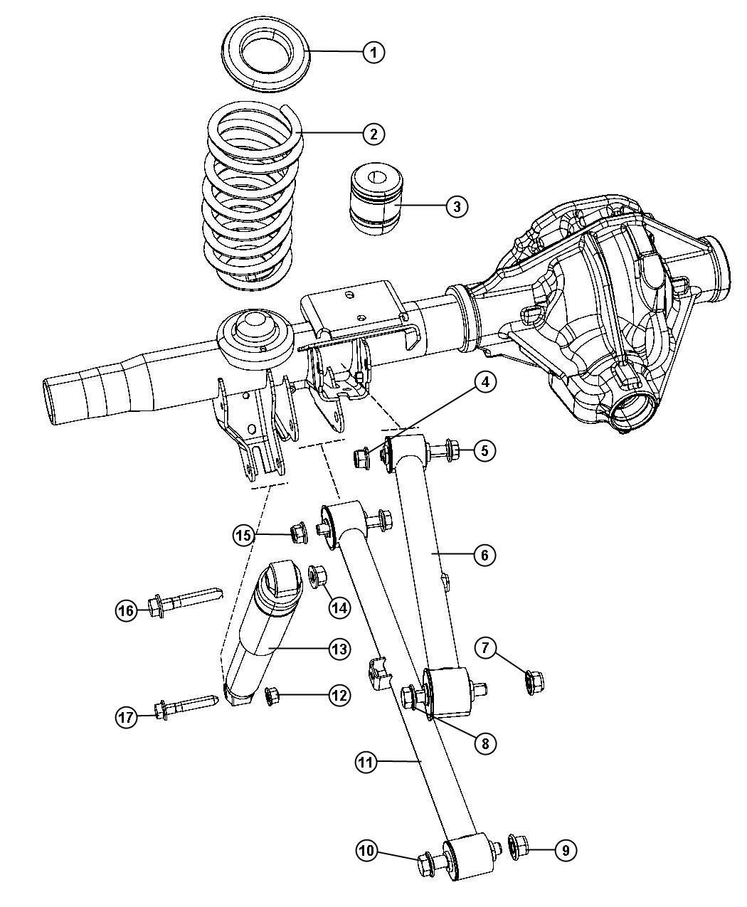 Diagram Suspension,Rear. for your 2021 Ram 1500   