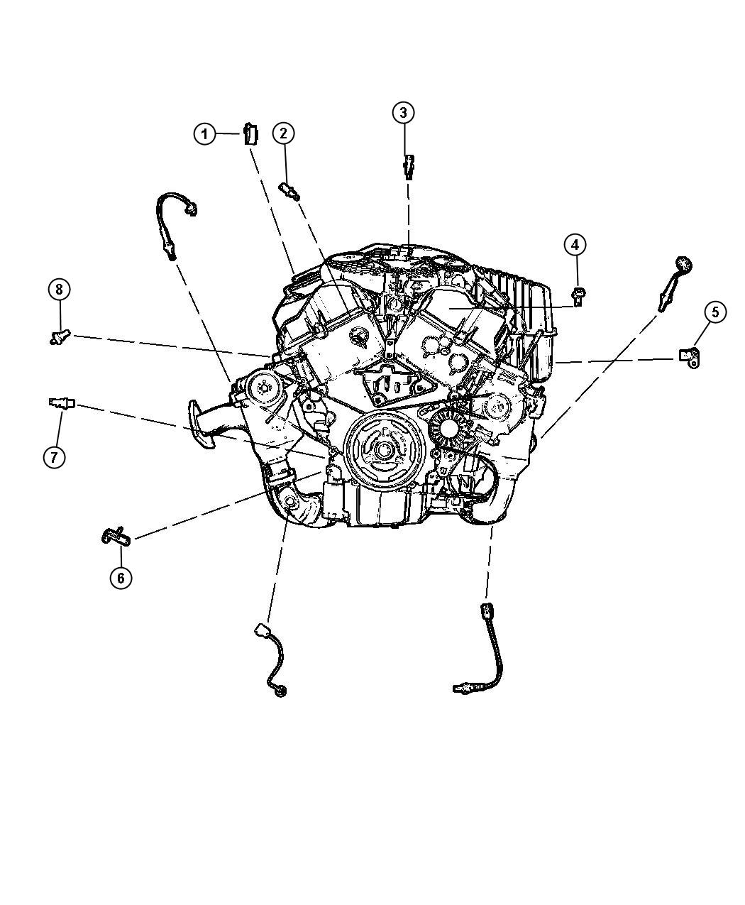 Diagram Sensors, Gas Engine. for your Chrysler 300  