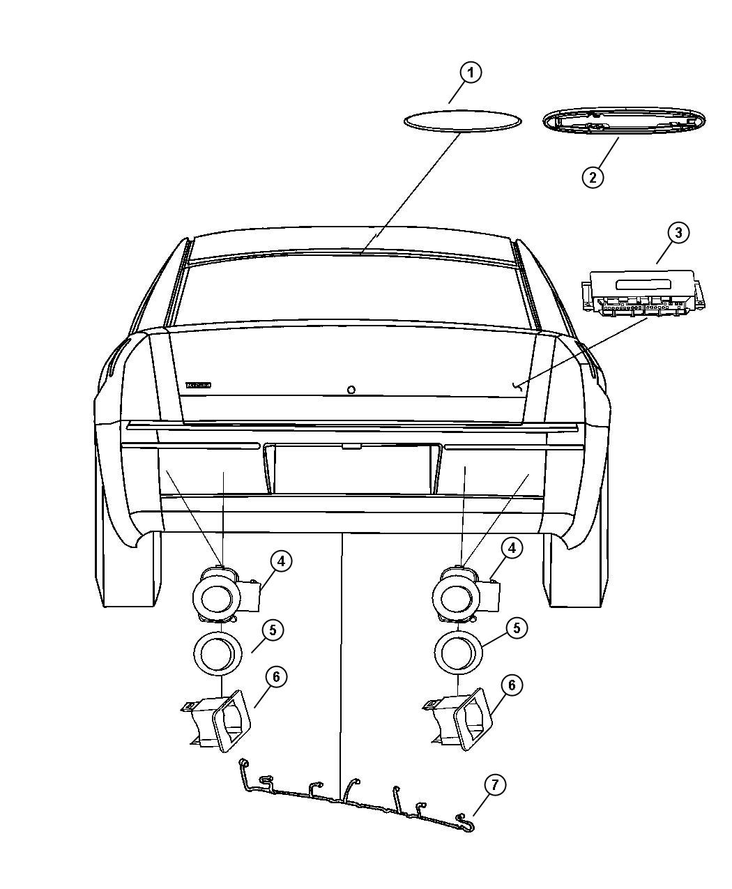 Diagram Park Assist. for your 2004 Ram 1500   