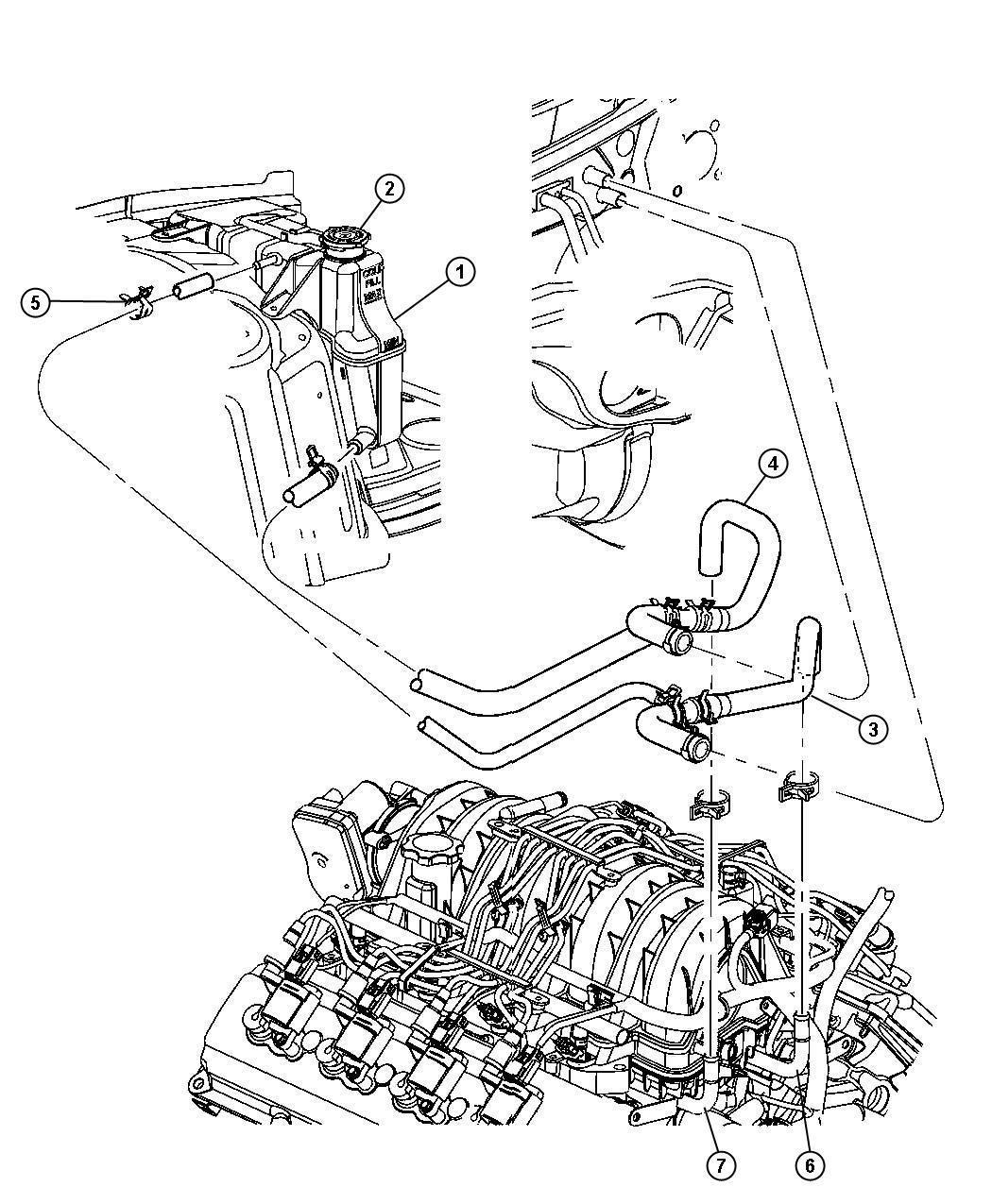 Diagram Coolant Recovery Bottle. for your 2019 Dodge Charger   