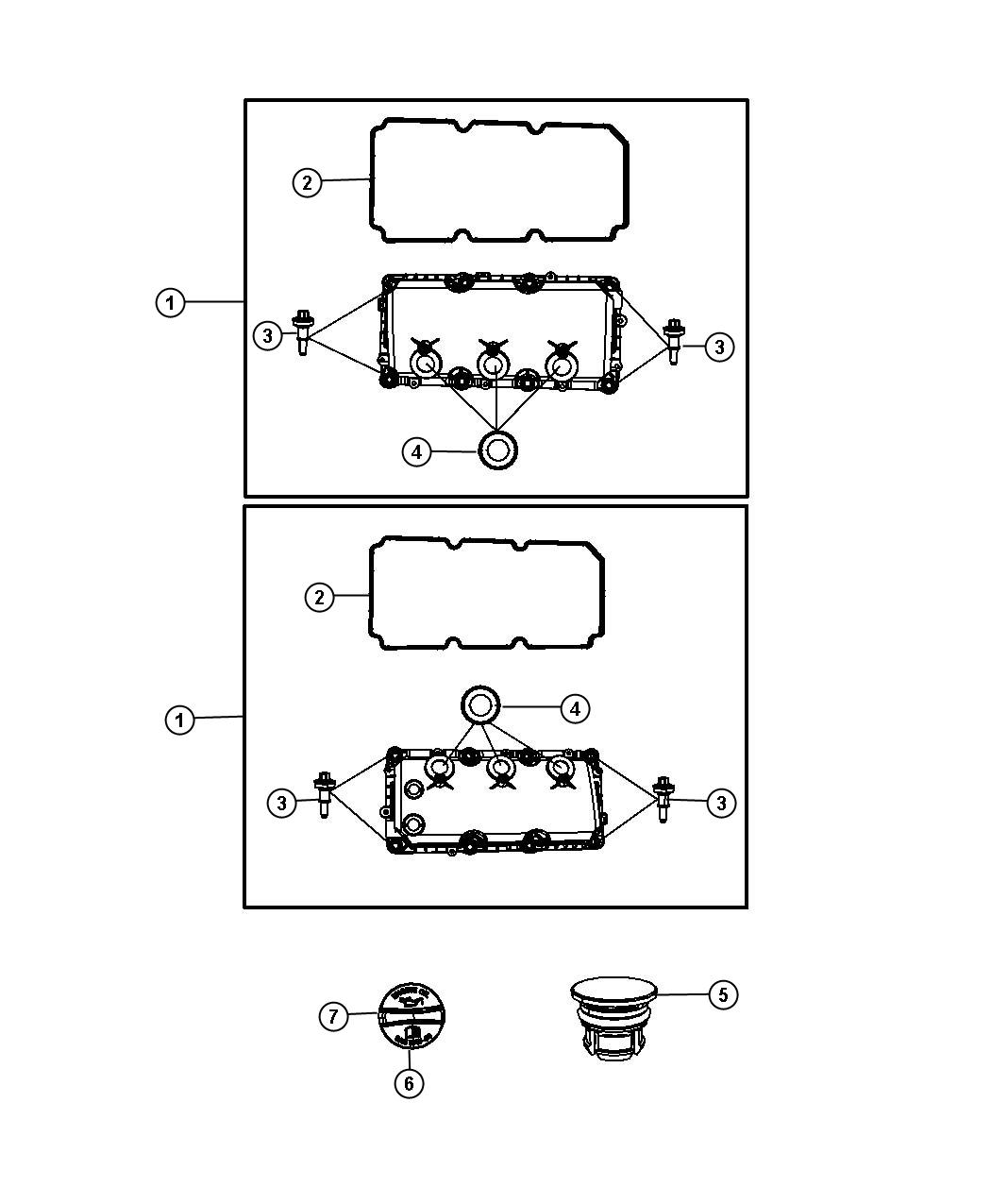 Diagram Cylinder Head Covers 3.5L [3.5L High Output V6 24V MPI Engine]. for your Chrysler