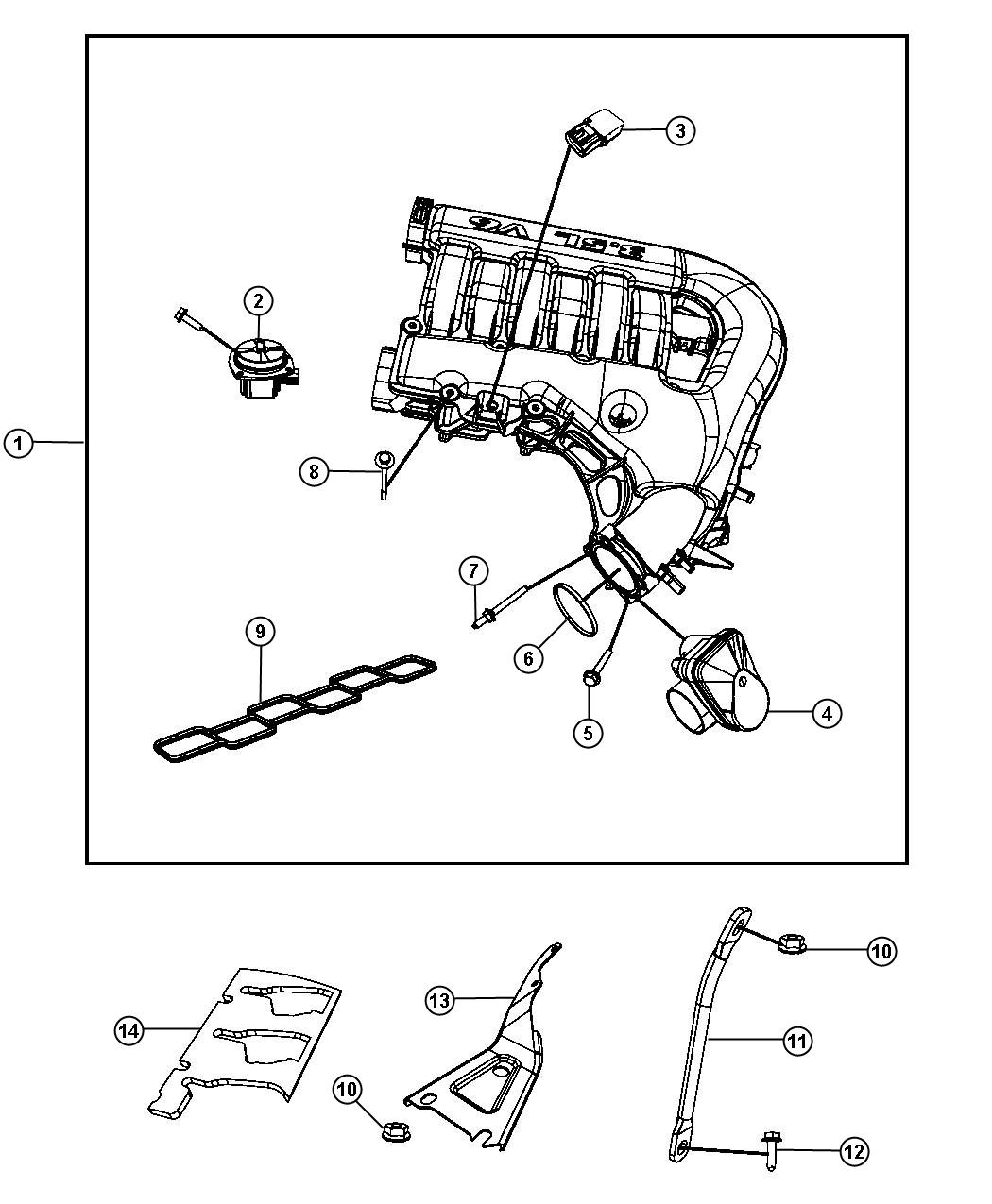 Diagram Intake Manifold Plenum 3.5L [3.5L V6 HIGH OUTPUT 24V MPI ENGINE]. for your 2019 Dodge Charger   