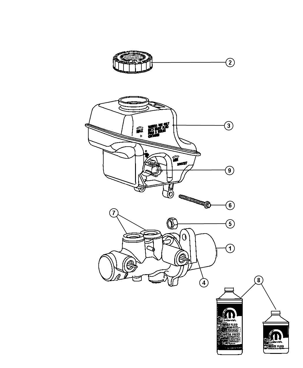 Diagram Master Cylinder. for your Dodge