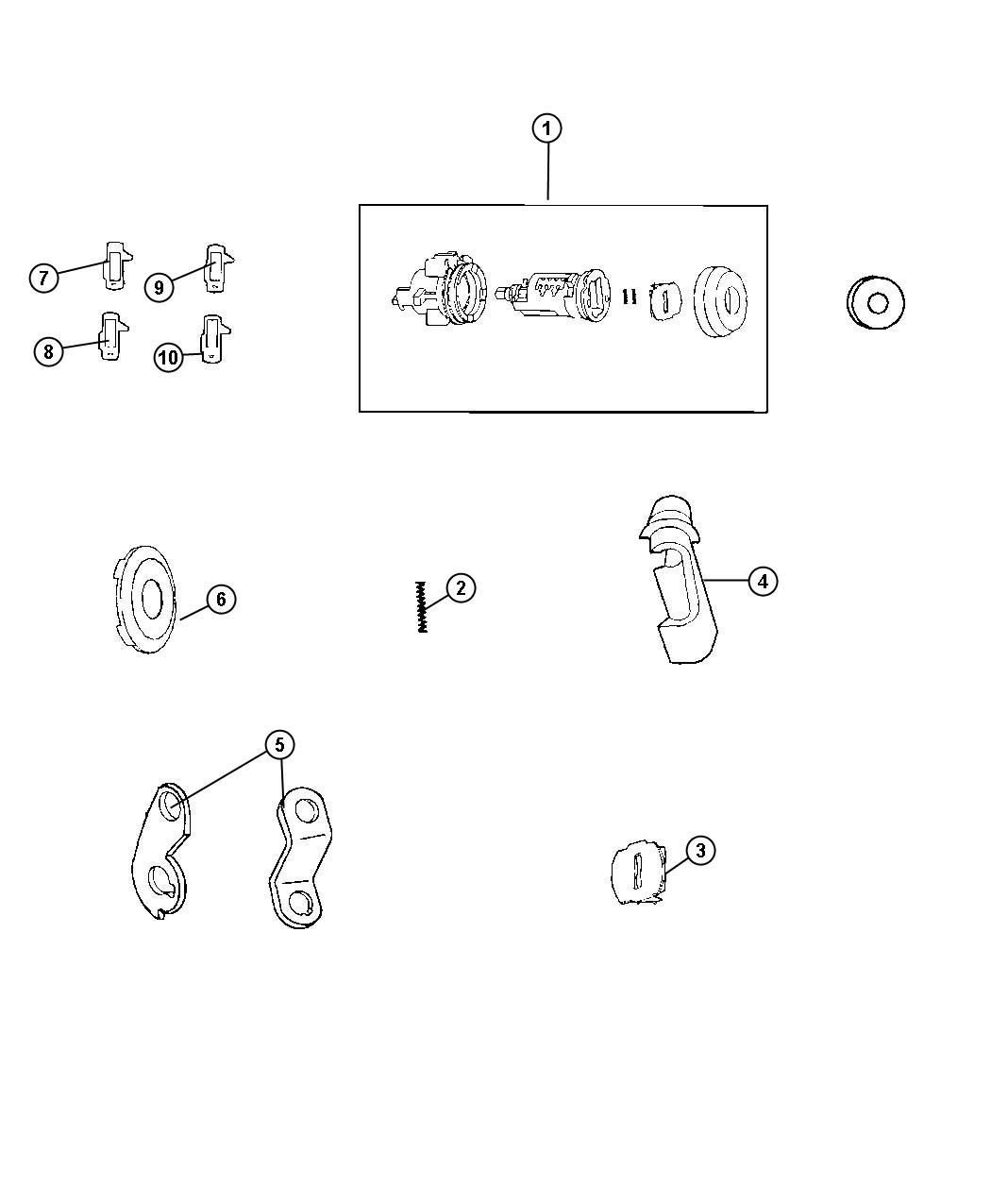 Diagram Exterior Door Lock Cylinders. for your Dodge Challenger  