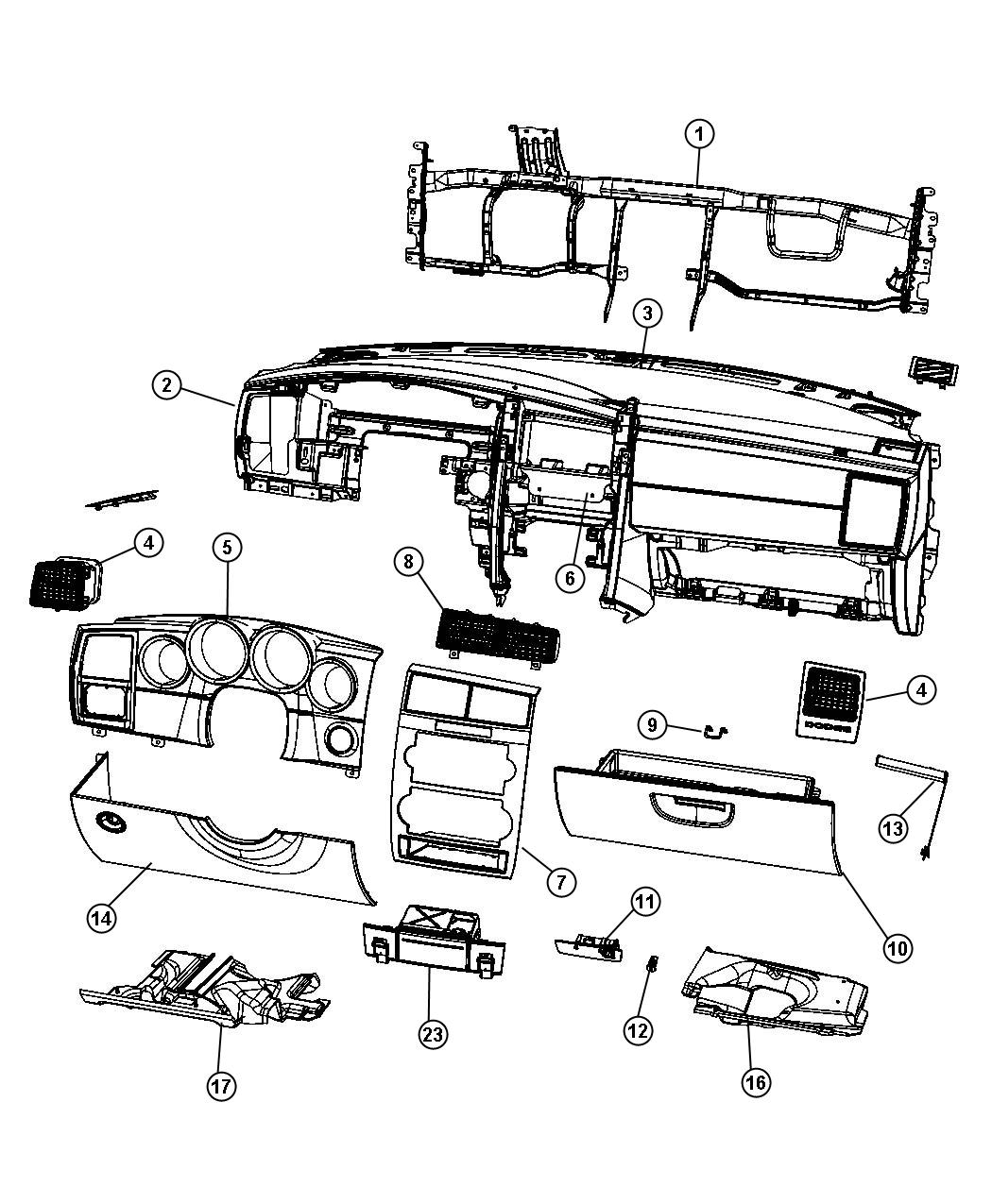 Diagram Instrument Panel Dodge. for your Chrysler 300  M