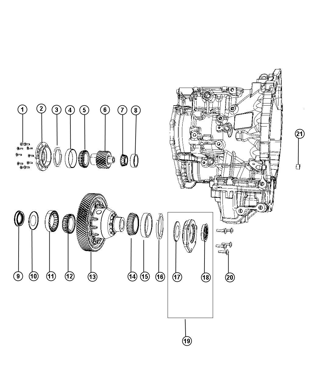 Diagram Output Pinion And Differential. for your Dodge Avenger  