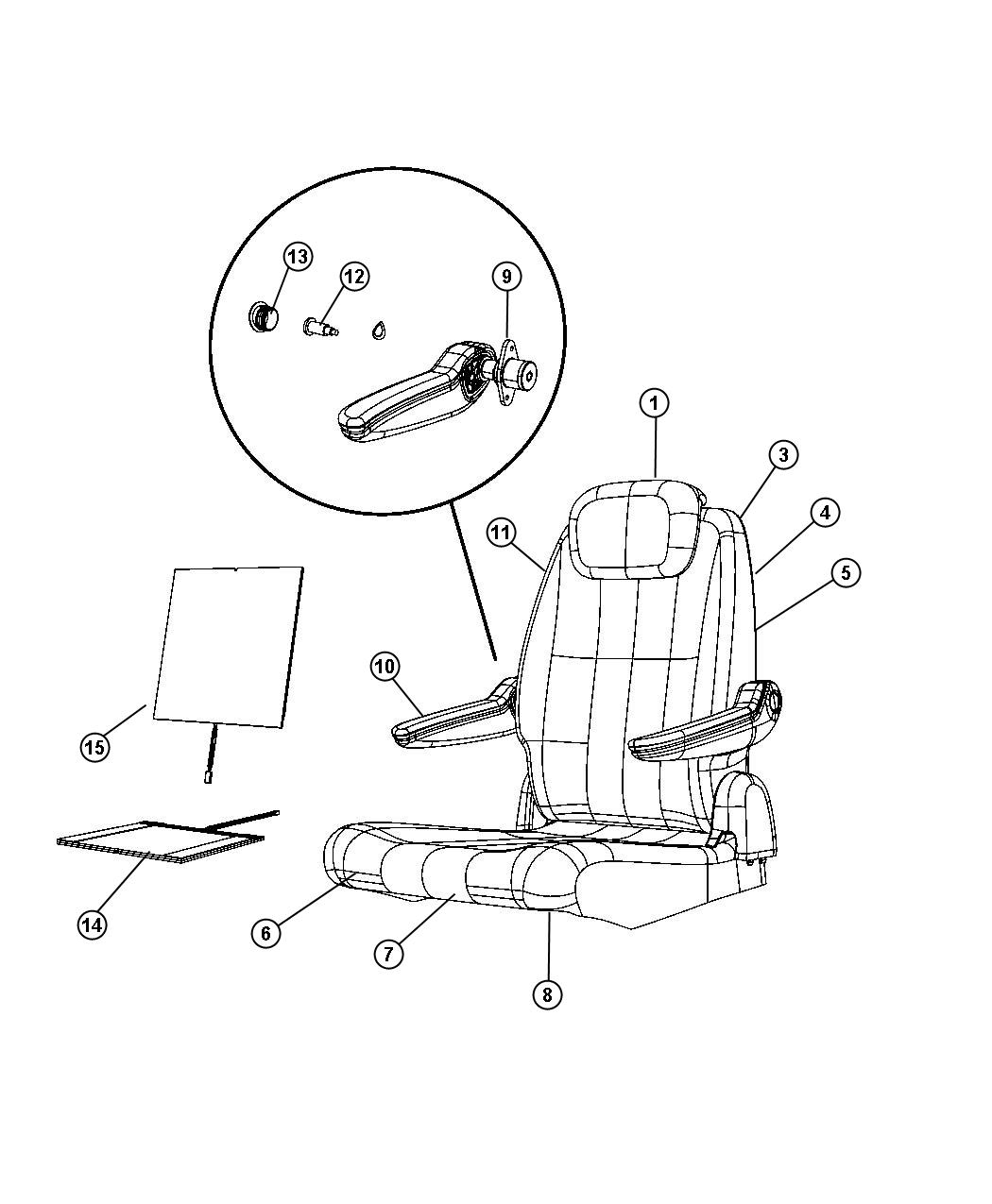 Diagram Rear Seat - Quad - Stow and Go - Trim Code [ML]. for your Chrysler Town & Country  