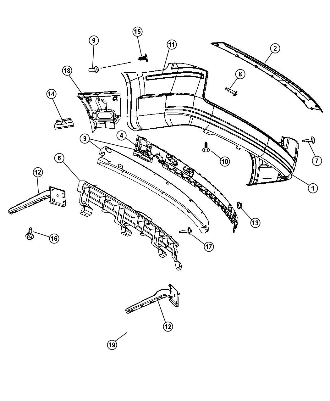 Diagram Fascia, Rear. for your Dodge