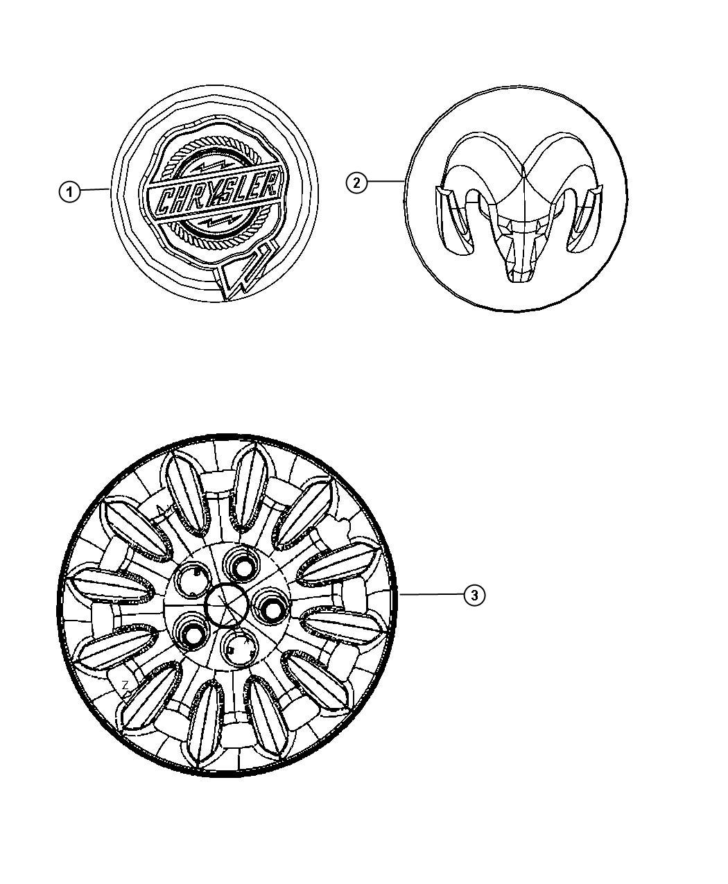 Diagram Wheel Covers and Center Caps. for your Fiat