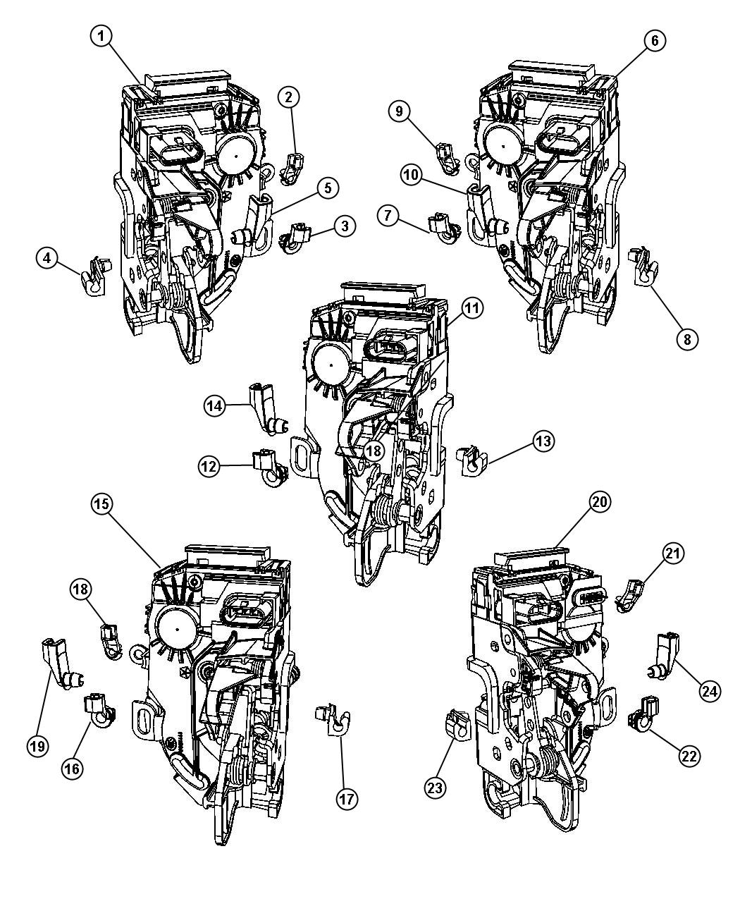 Diagram Latch and Clips. for your 2024 Dodge Hornet   