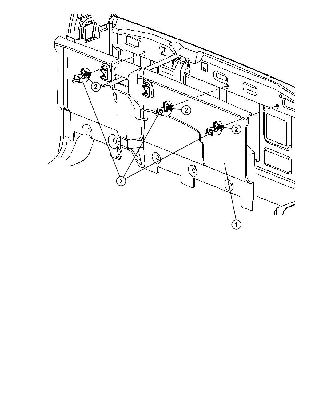 Diagram Rear Cab Trim Panel. for your Dodge