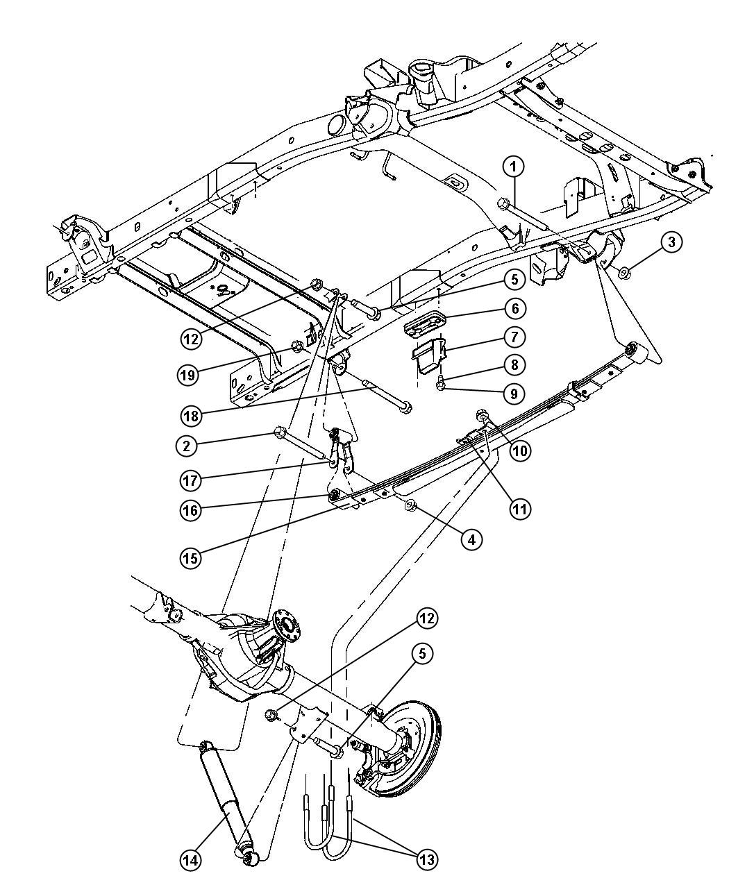 Diagram Suspension,Rear. for your 2008 Dodge Grand Caravan   