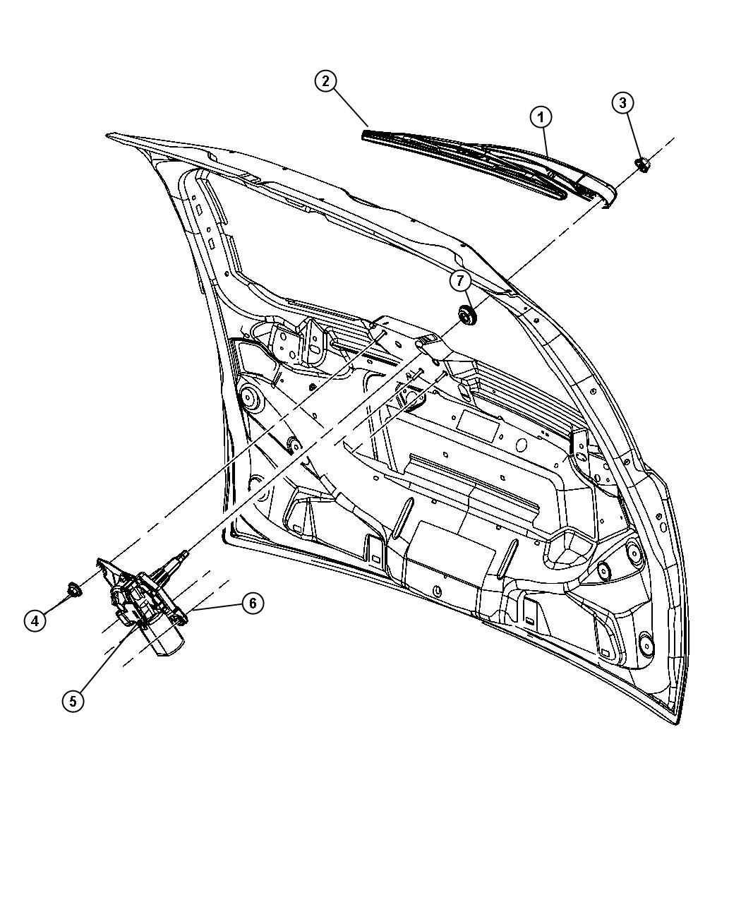 Diagram Wiper System Rear. for your 2007 Dodge Grand Caravan   