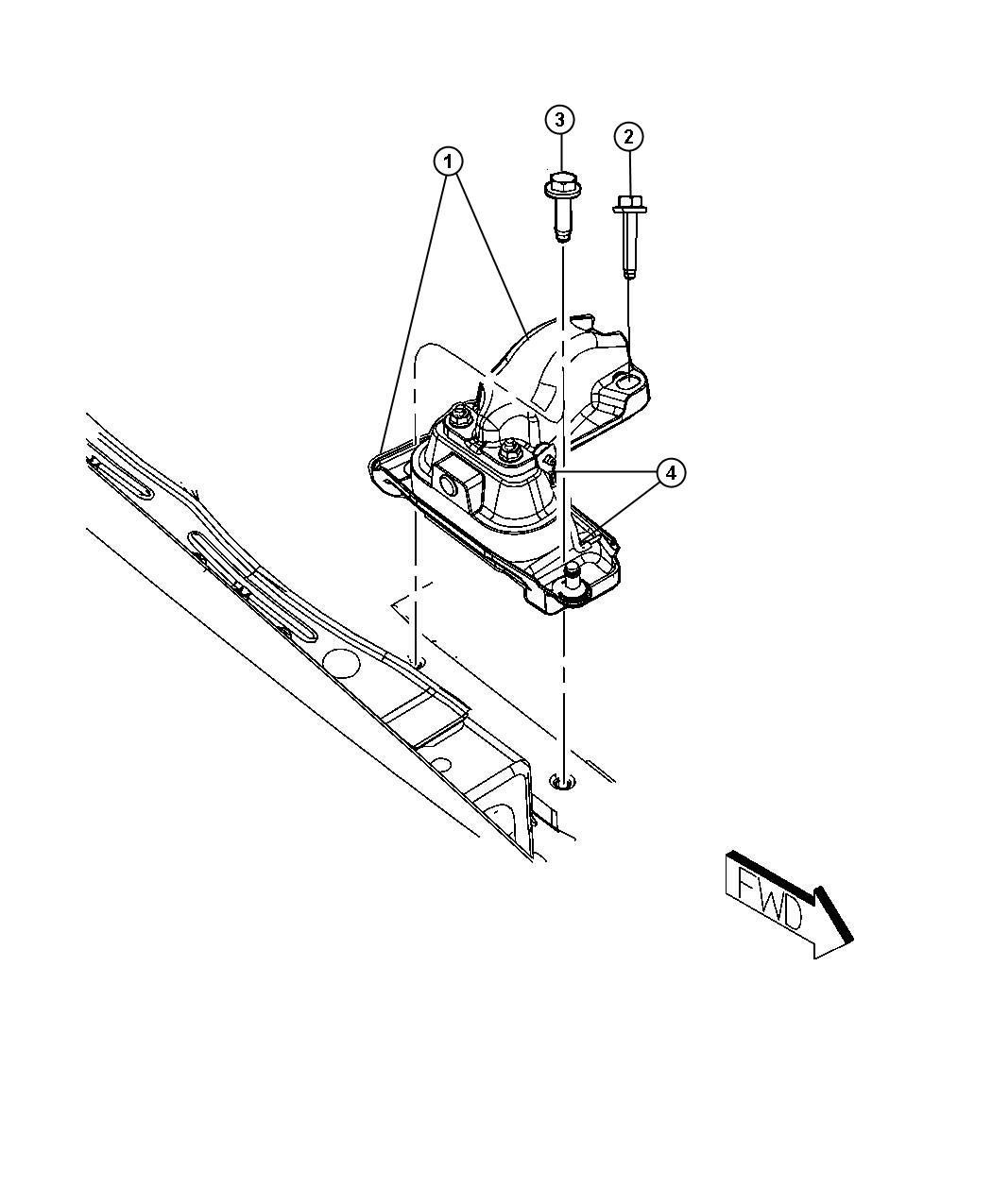 Diagram Engine Mounting Right Side FWD 4.0L [4.0L V6 SOHC Engine]. for your 2014 Chrysler 300 S 3.6L V6 