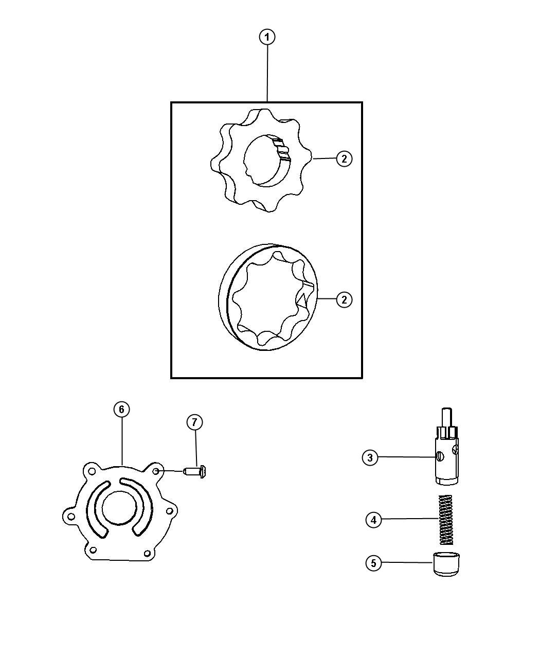 Diagram Engine Oiling Pump 3.8L [3.8L V6 OHV Engine]. for your 2005 Chrysler Town & Country LX  