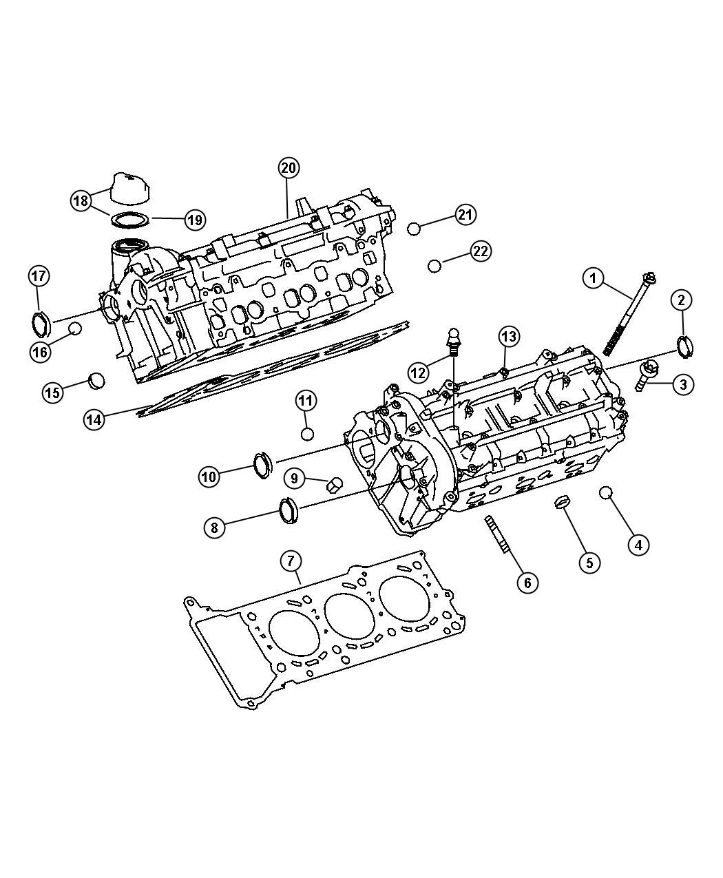 Diagram Cylinder Heads 3.0L Diesel [3.0L V6 Turbo Diesel Engine]. for your Jeep Grand Cherokee  