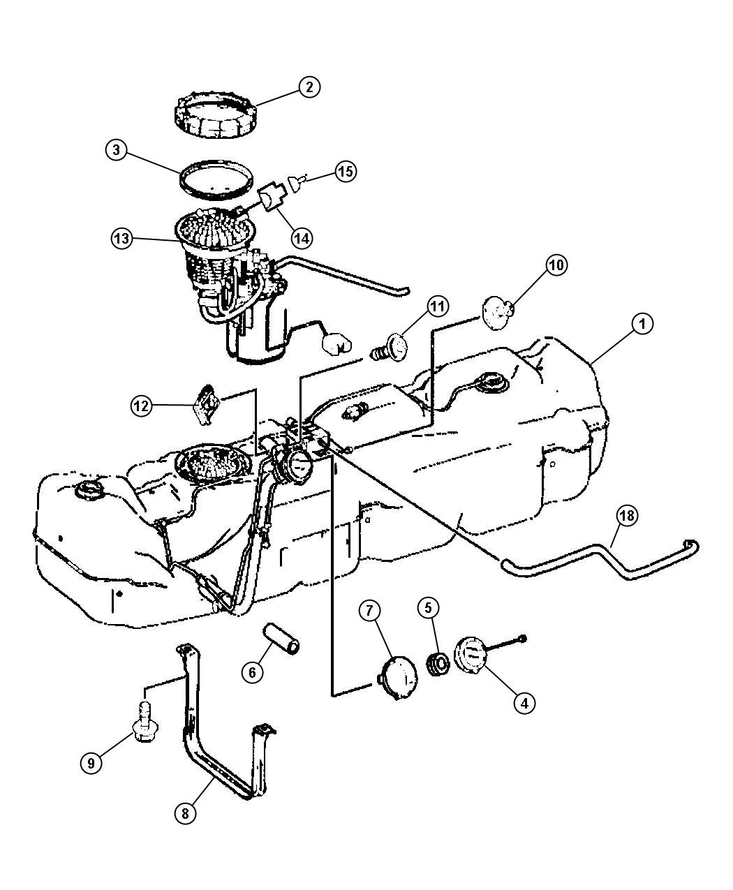 Diagram Fuel Tank and Related Parts. for your 1999 Chrysler 300  M 