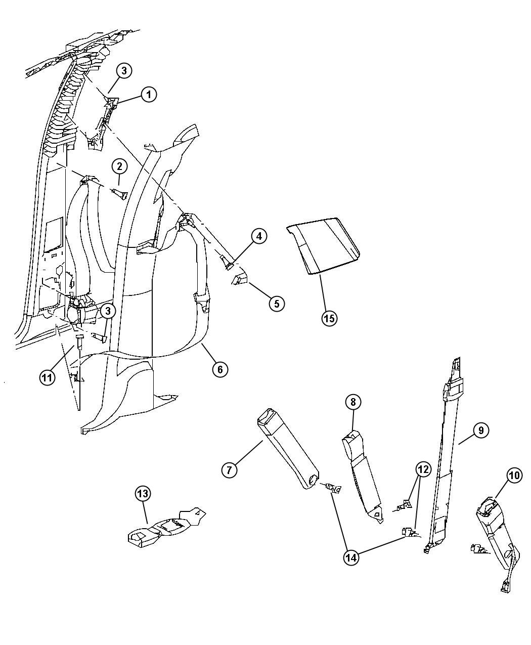 Seat Belts Front. Diagram