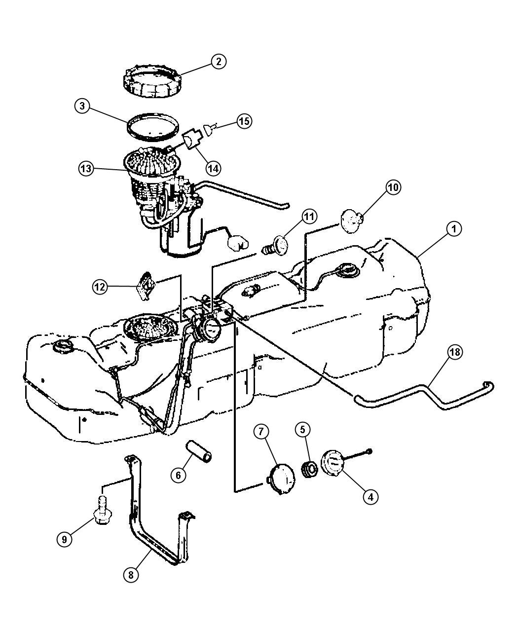 Diagram Fuel Tank and Related Parts. for your 1999 Chrysler 300  M 