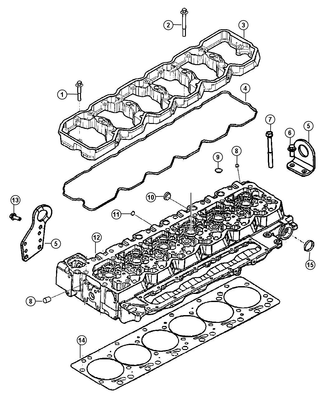 Diagram Cylinder Head And Rocker Housing 6.7L Diesel [6.7L I6 CUMMINS TURBO DIESEL ENGINE]. for your Dodge