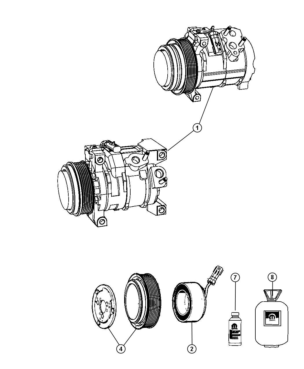 Diagram A/C Compressor. for your Chrysler Town & Country  