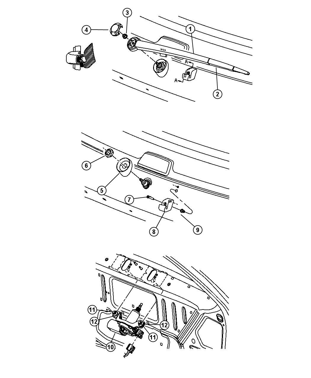 Rear Wiper System. Diagram