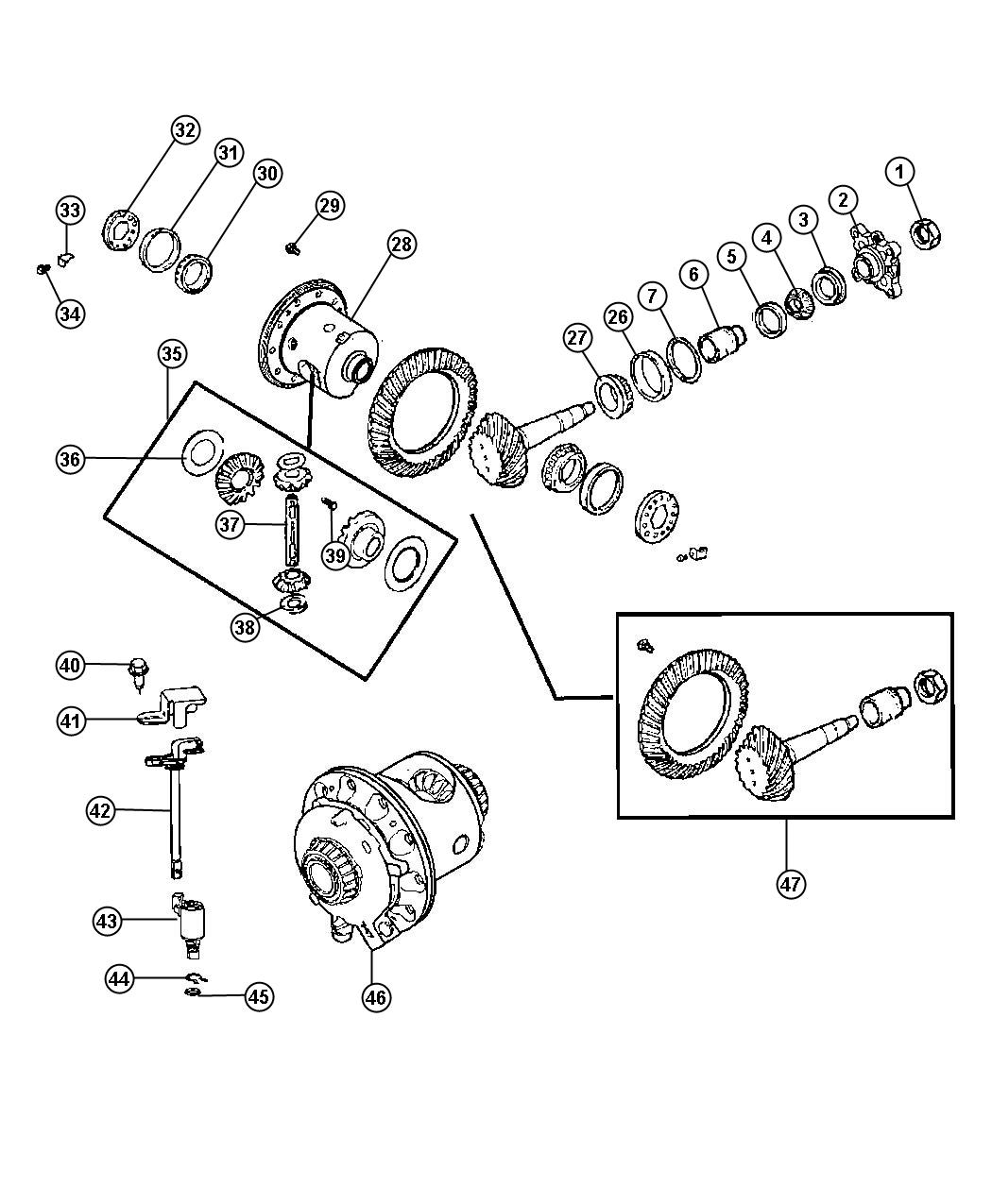 Diagram Differential Assembly. for your Jeep Commander  