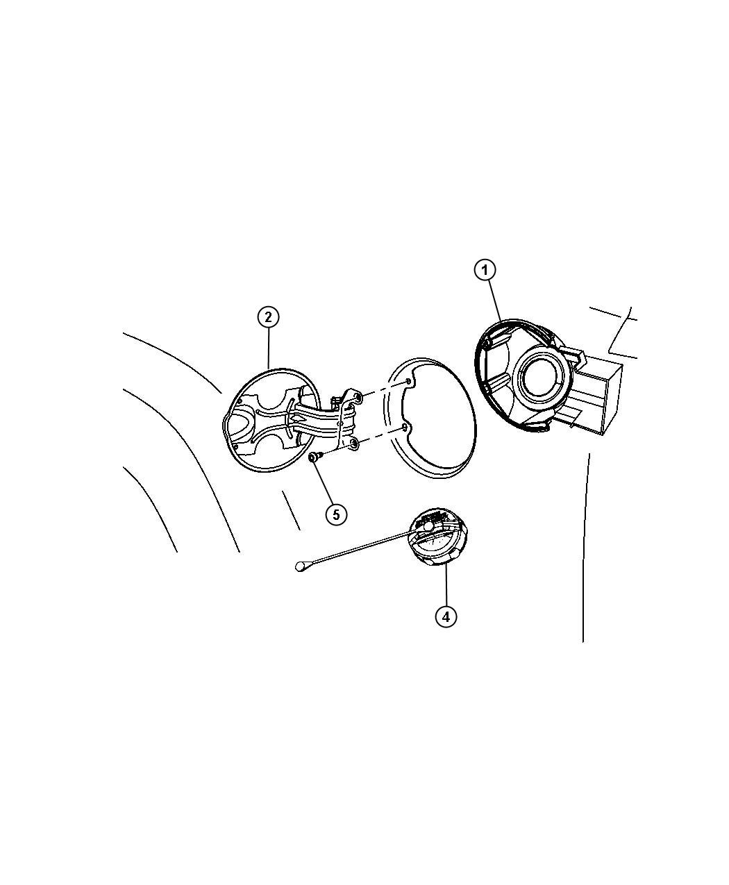 Diagram Fuel Filler Housing and Door. for your Jeep